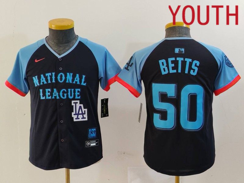 Youth Los Angeles Dodgers #50 Betts Blue All star 2024 Nike MLB Jersey style 8155->women mlb jersey->Women Jersey